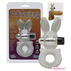 Wibrujący pierścień - króliczek - Vibrating Cockring - 11 - przezroczysty