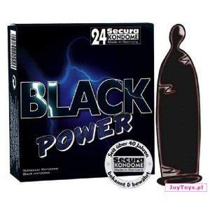 Prezerwatywy Secura Black Power Pack - 24 - czarny