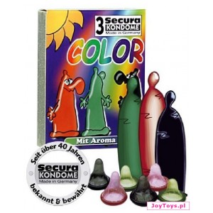 Prezerwatywy Secura Colour Pack - 3 - mix