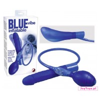 Pompowany silikonowy wibrator Blue Inflatable Vibrator - 20cm