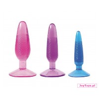 Zestaw 3 wtyczek - korków analnych Butt Plugs Jelly - 12cm