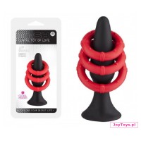 Silikonowy korek analny z 3 pierścieniami ButtPlug and Rings - 12,7cm