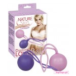 Dwie pojedyncze kulki miłości Nature Skin Duotone Balls - różowa i niebieska.